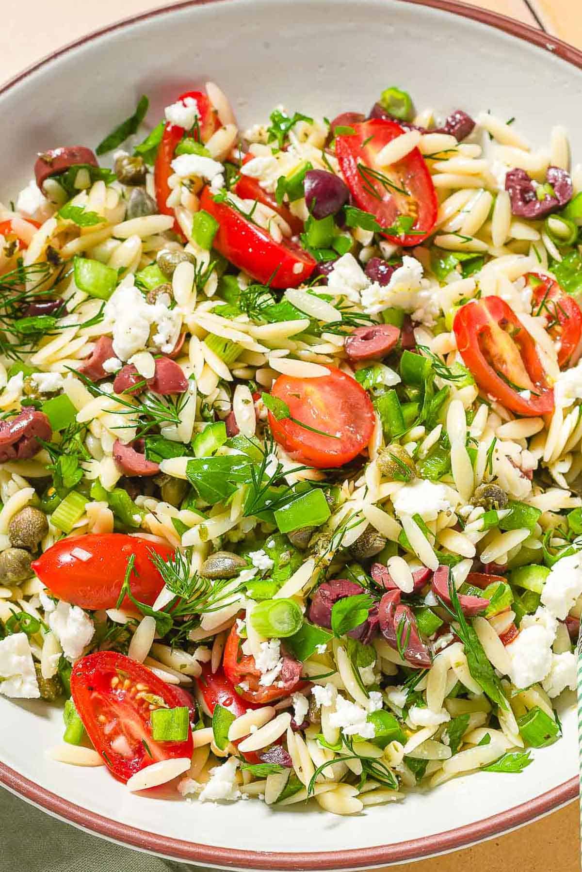 Easy Mediterranean Orzo Salad: Healthy & Flavorful Veggie Pasta